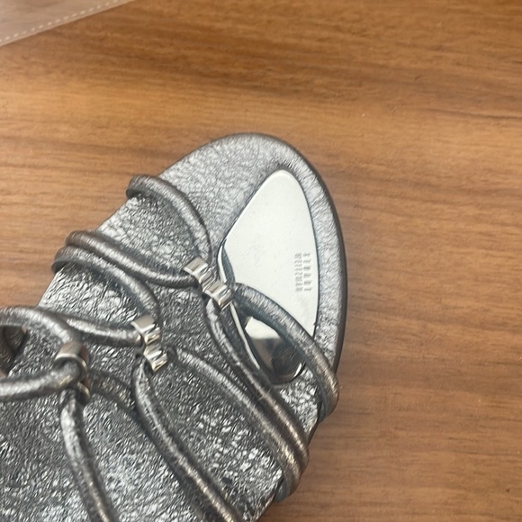 STUART WEITZMAN Nuts Strappy Metallic Wedge Sandal Size 8 msrp $365 - Picture 6 of 6